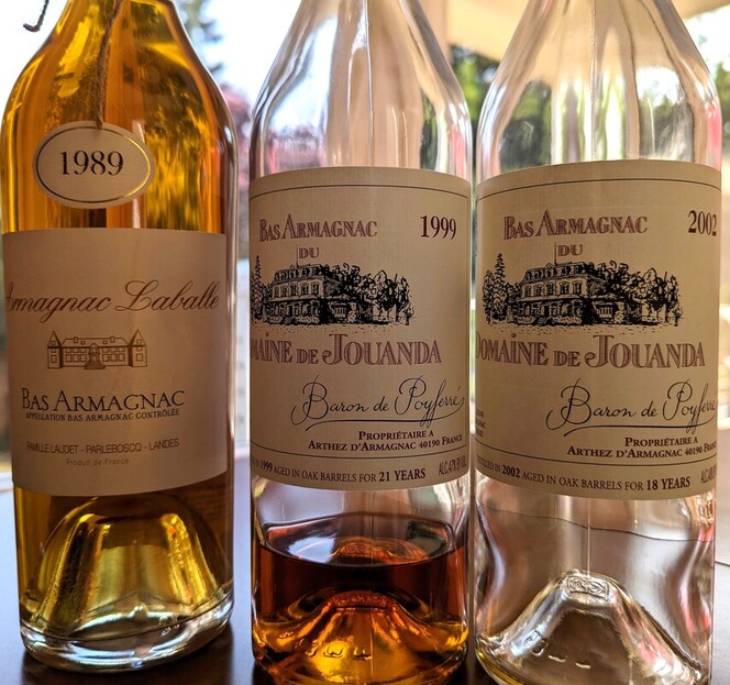 Three bottles of Armagnac