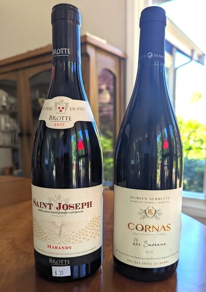 2 bottles of Cote du Rhone wine